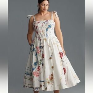 NWT - Maeve Tie-Strap Printed Midi Dress
